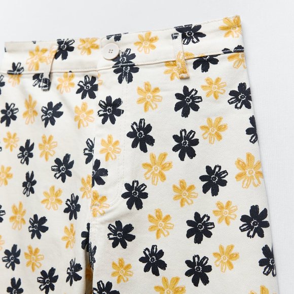 ZW RETRO FLORAL MARINE PATCH POCKET STRAIGHT JEANS - Picture 13 of 15